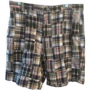Men’s Cotton Madras Patchwork Plaid Chaps Shorts Size 36